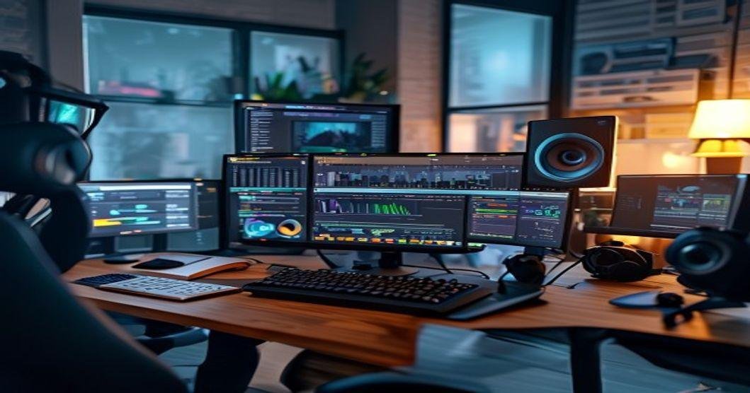 audio video editing workspace professional business